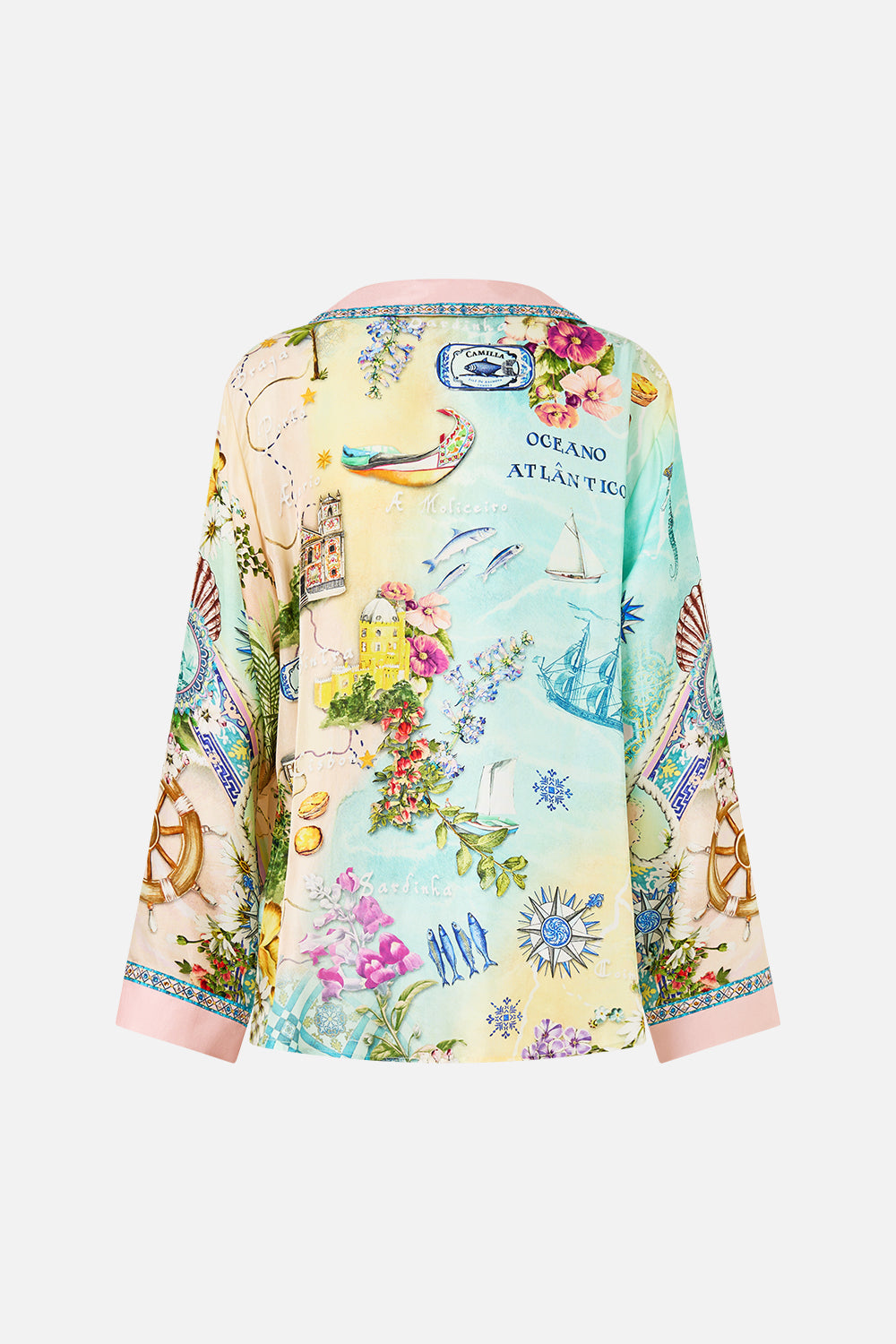 The CAMILLA Boxy Pyjama Shirt in our Just Coasting print.