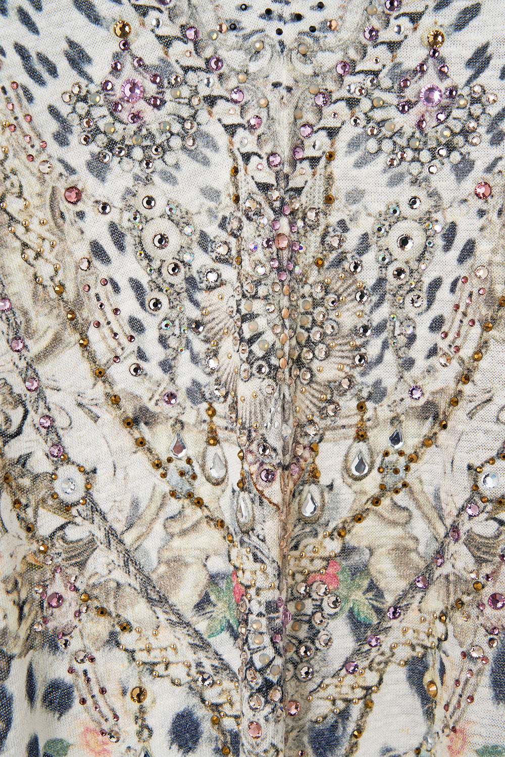 The CAMILLA Jersey V Neck Batwing Kaftan in our Marble Heaven print.