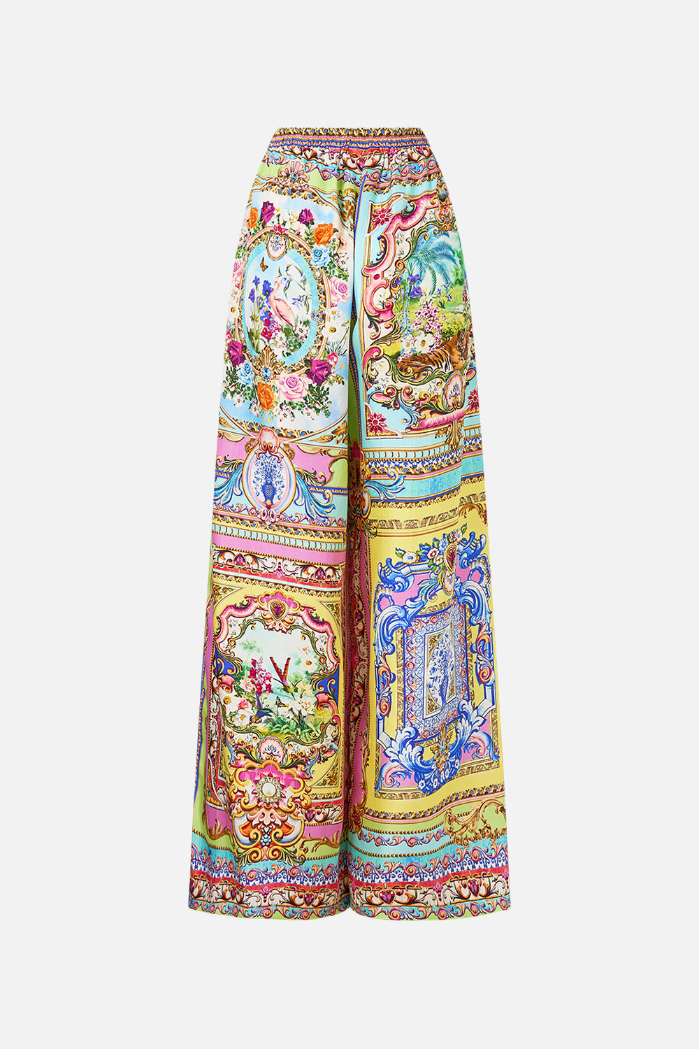 The CAMILLA Wide Leg Trouser With Front Pockets in our Spirit Of Santa Maria print.