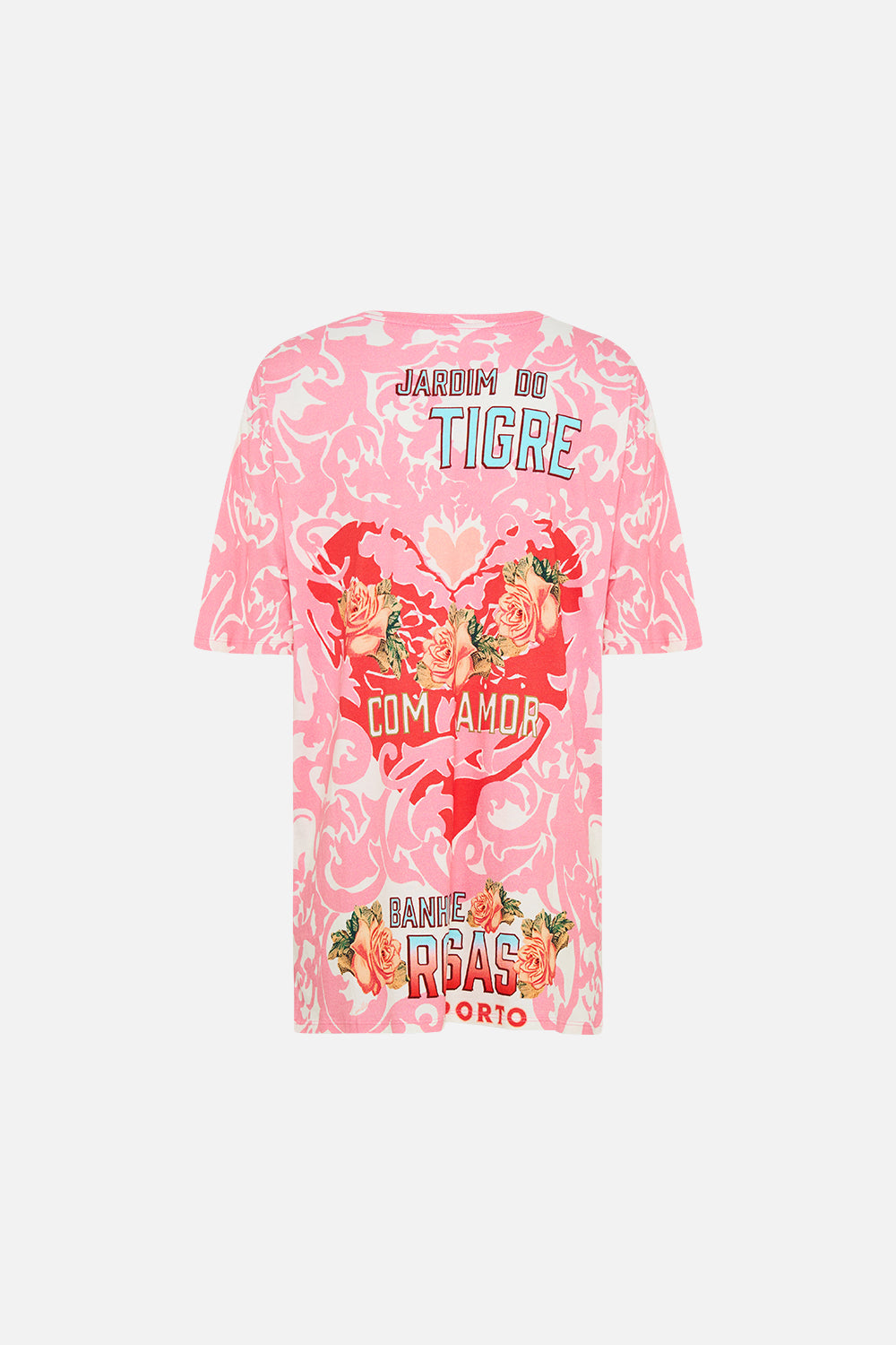 The CAMILLA Oversized Band Tee in our Pink Porto print.