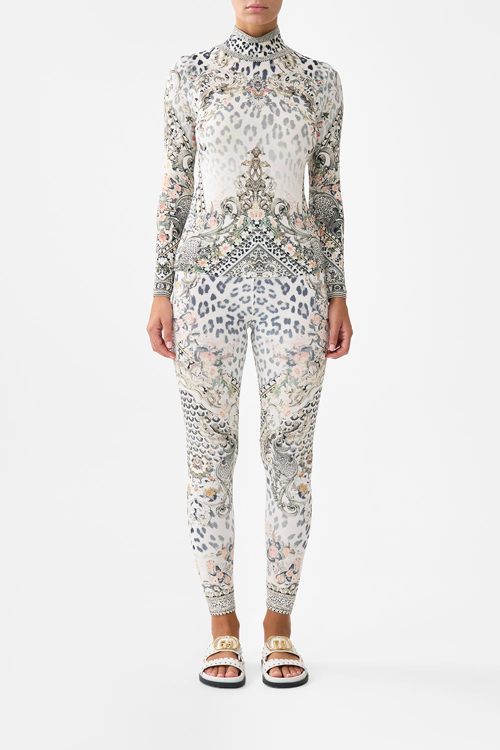 The CAMILLA Jersey Turtleneck in our Marble Heaven print.