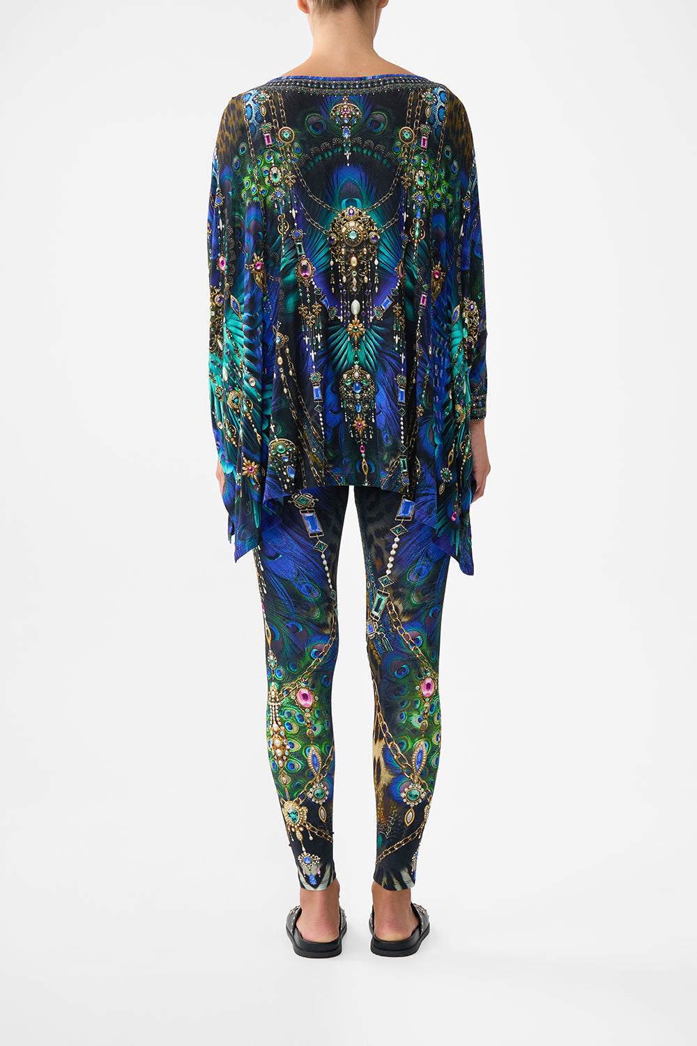 The CAMILLA Scoop Neck Slouch Tee in our Dominican Decadence print.