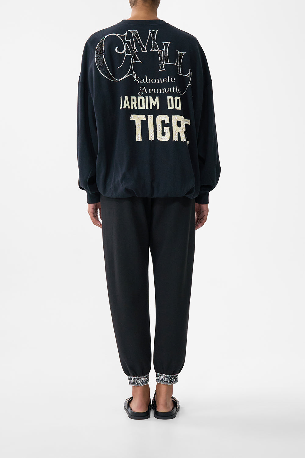 TUCK DETAIL SWEATER - BLACK PERFUMED IN PORTO