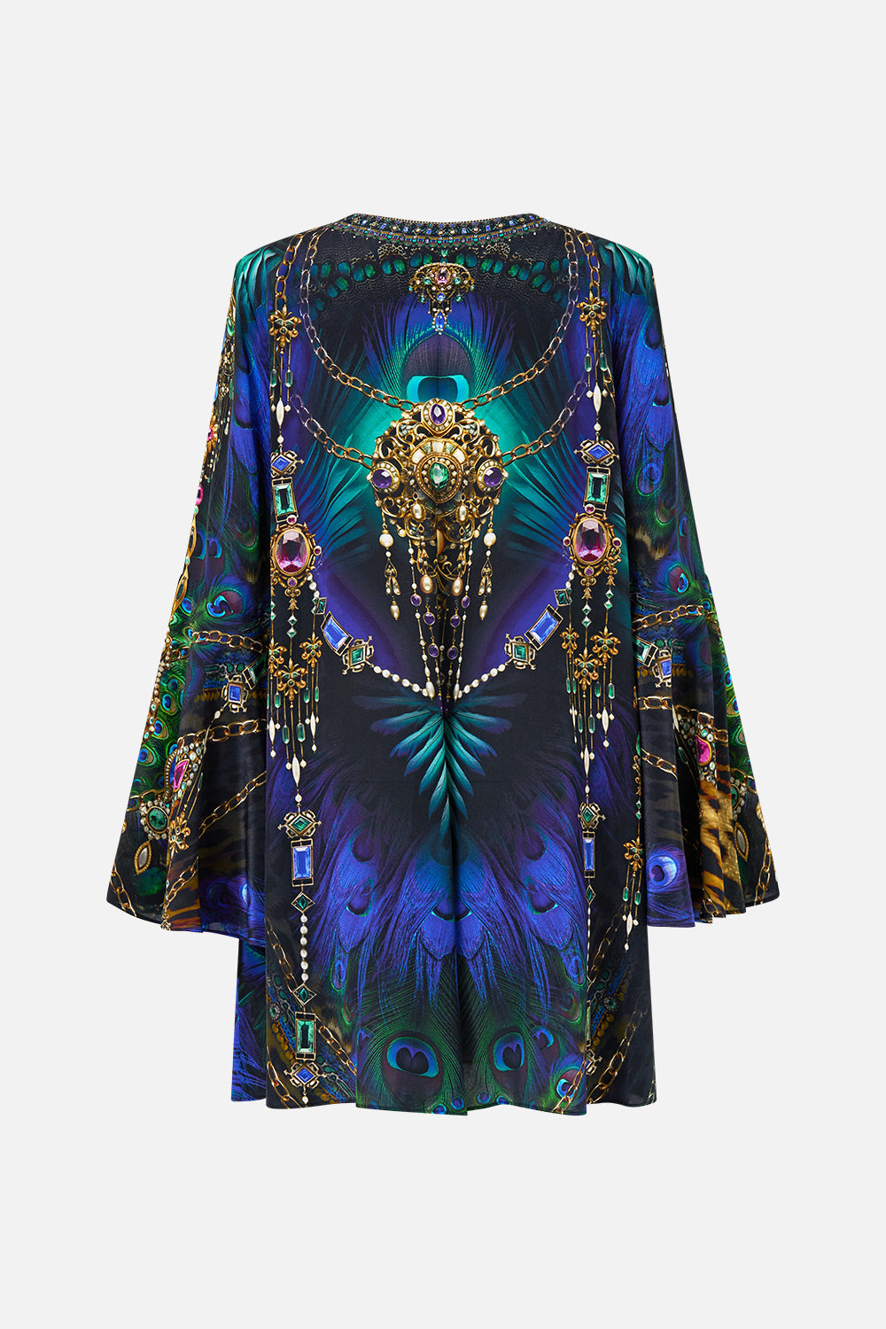 The CAMILLA V-Neck Flared Sleeve Mini Dress in our Dominican Decadence print.