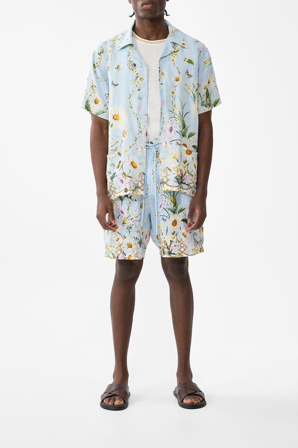 The CAMILLA Long Walk Short With Elastic Back in our Floral Freefall print.