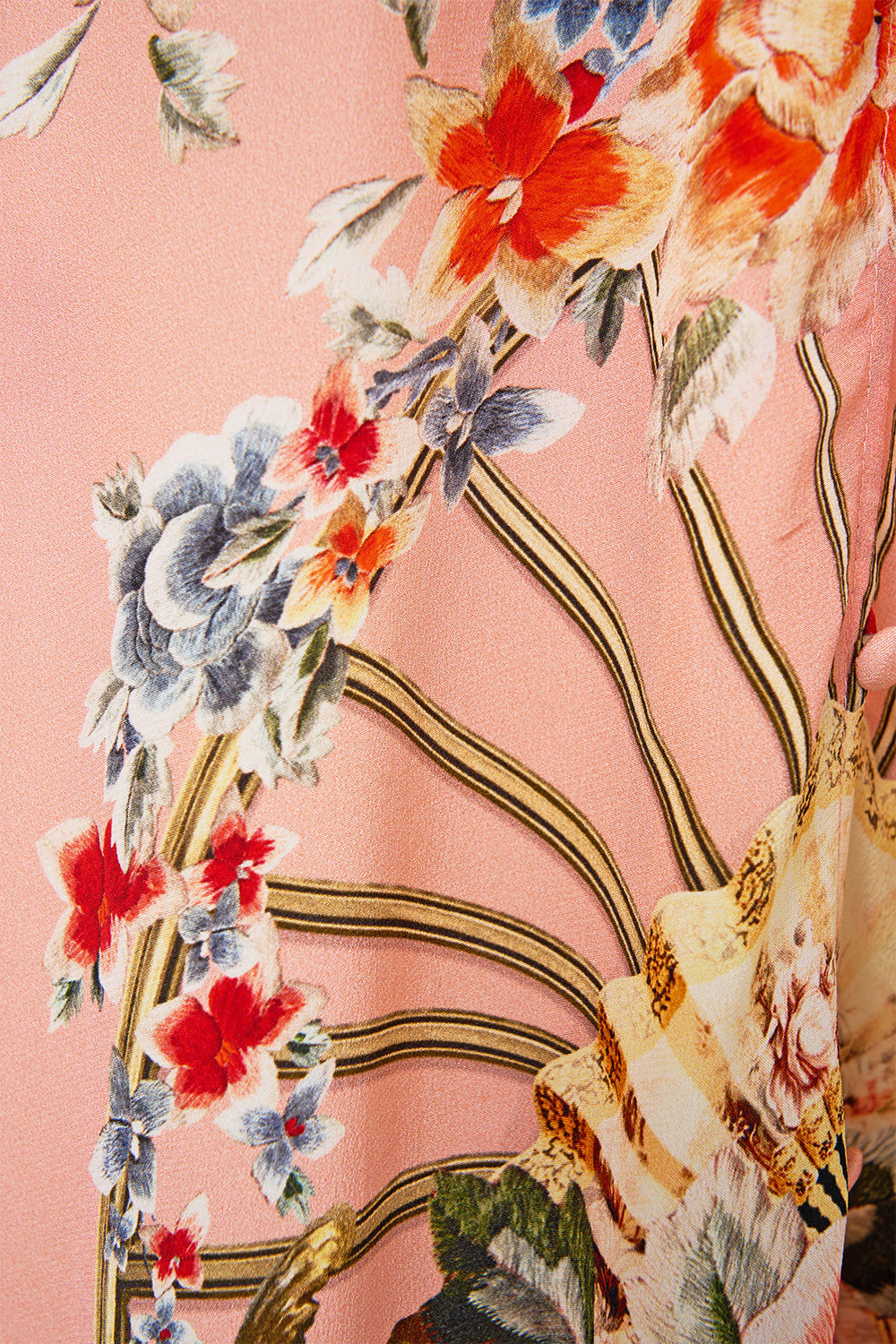 The CAMILLA Shaped Waistband Dress With Gathered Sleeves in our Majestic Milla print.