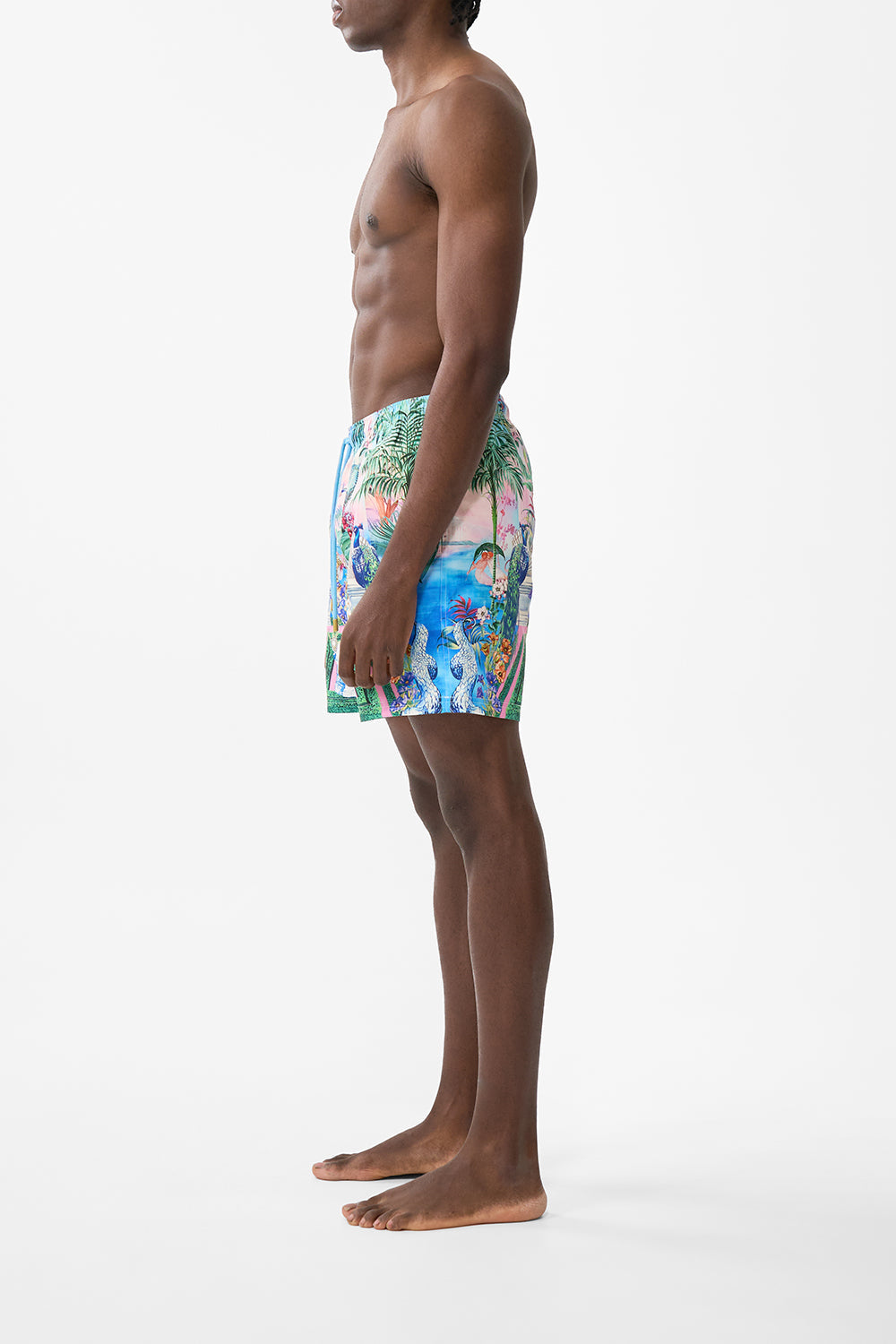 The CAMILLA Mid Length Boardshort With Elastic Waist in our Spirit Of Santa Maria print.