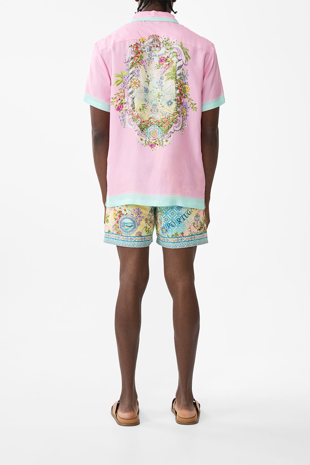 The CAMILLA Short Sleeve Camp Collared Shirt in our Just Coasting print.