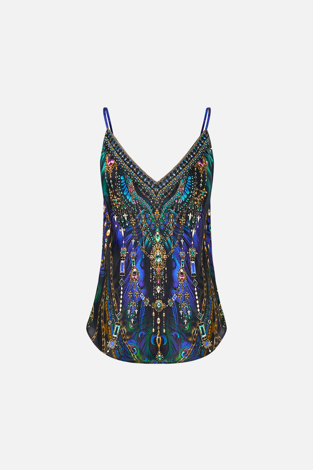 The CAMILLA V-Neck Bias Cami in our Dominican Decadence print.