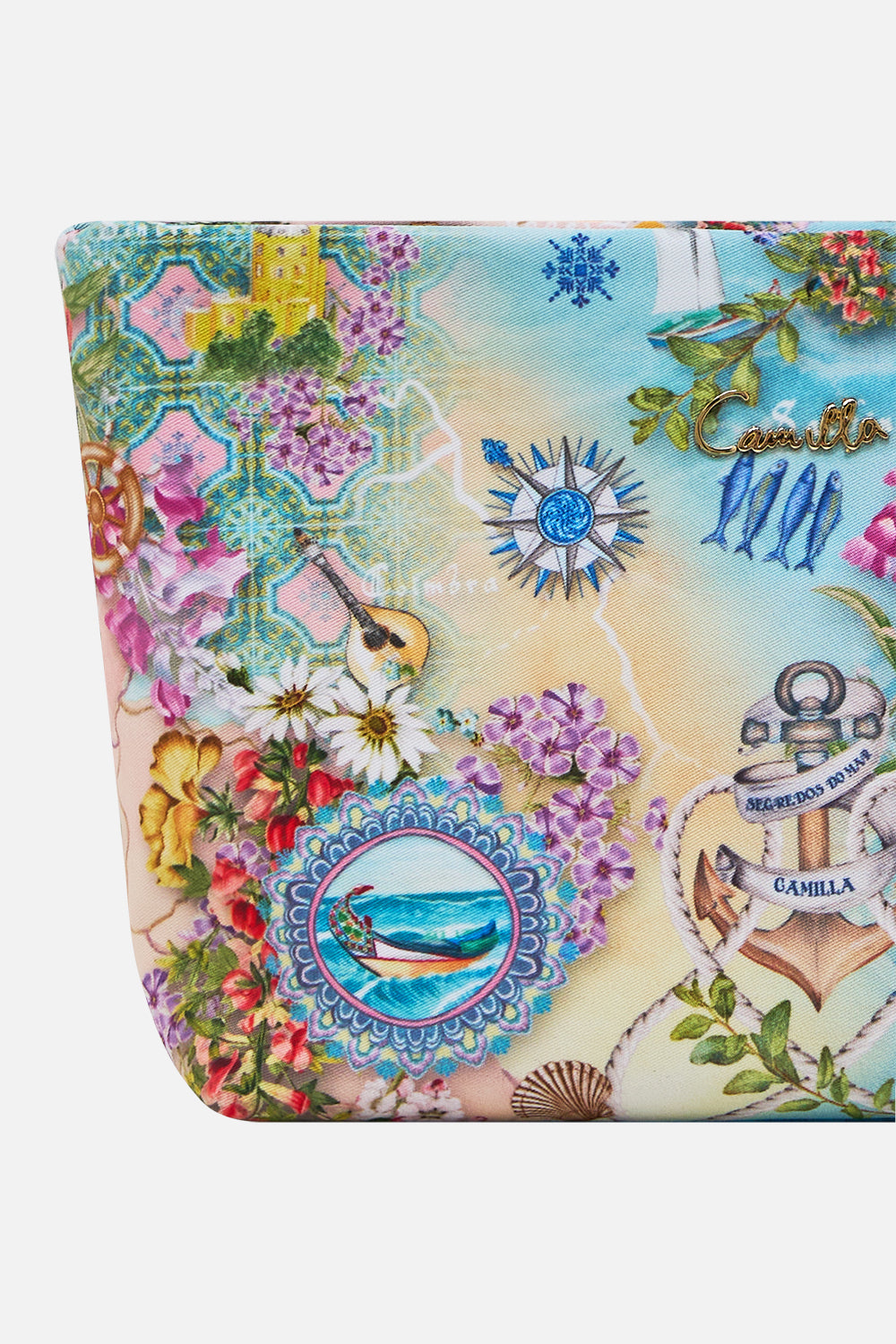 The CAMILLA Small Makeup Clutch in our Just Coasting print.