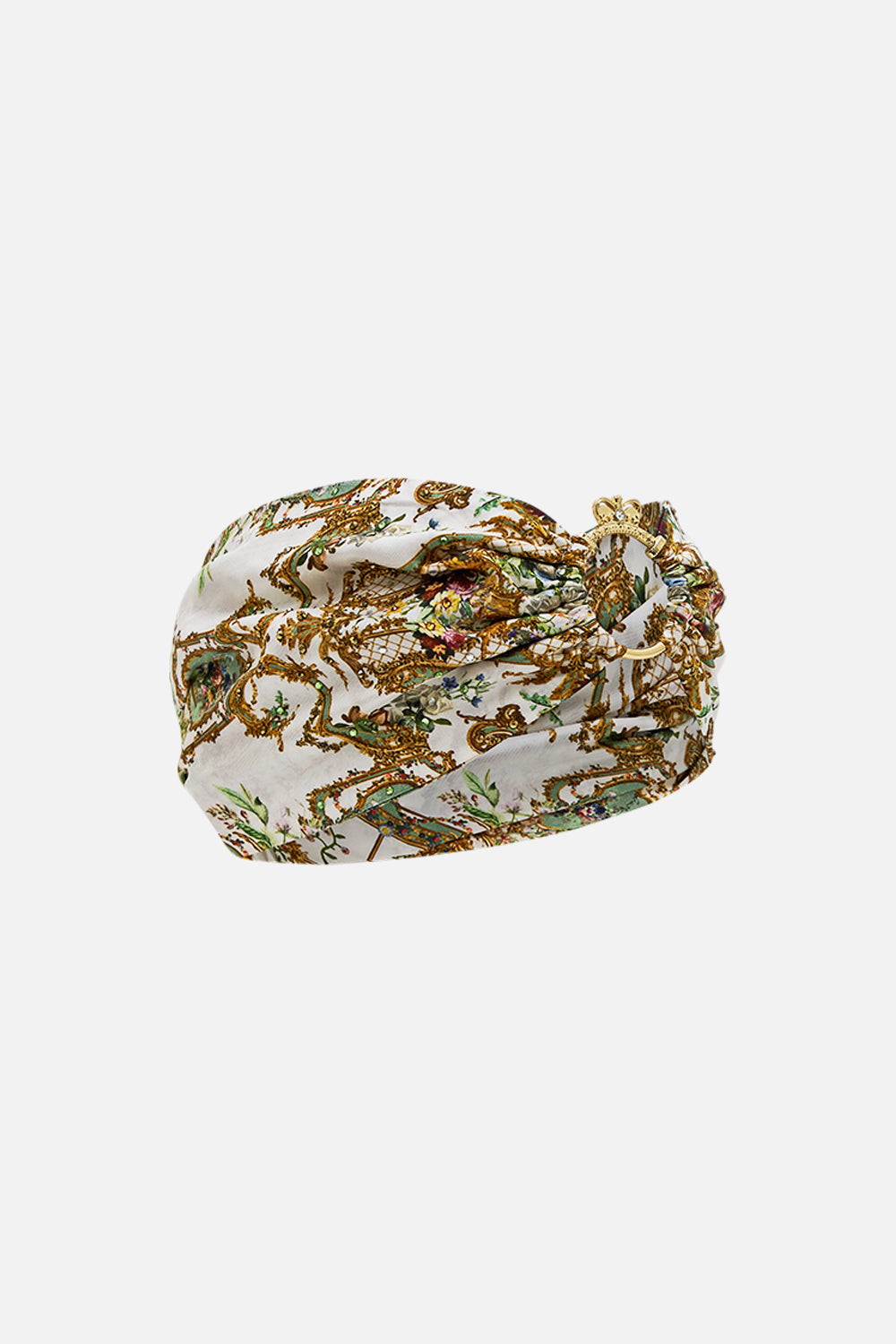 The CAMILLA Ring Headband in our Dressing Room Drama print.