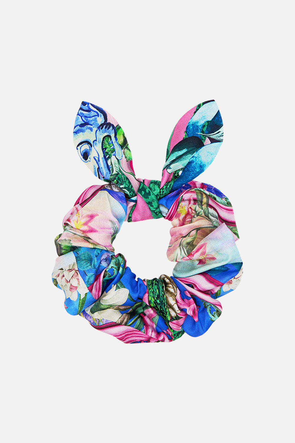 The CAMILLA Scrunchie With Tie in our Spirit Of Santa Maria print.