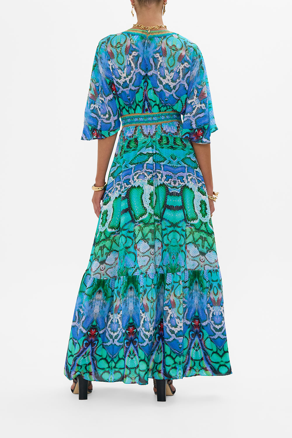 WAISTED DRESS WITH HEM RUFFLE LAND OF WONDER