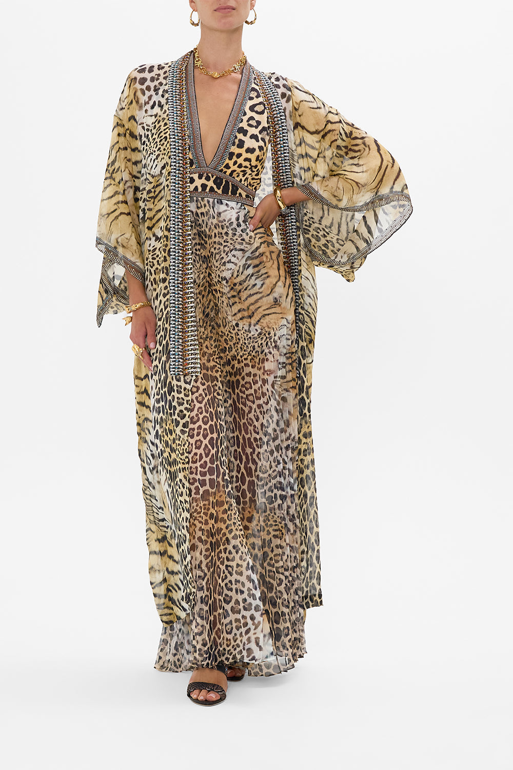 TIE NECK HALTER JUMPSUIT JAGUAR