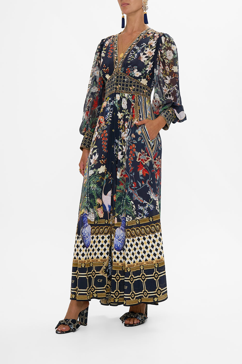 SHAPED WAISTBAND DRESS WITH GATHERED SLEEVES PALACIO POETRY