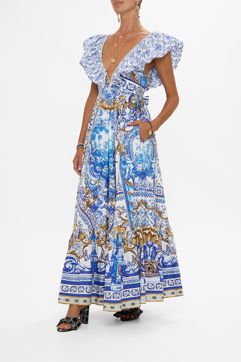 FRILL NECK DRESS WITH HARDWARE AZUL ADVENTURES