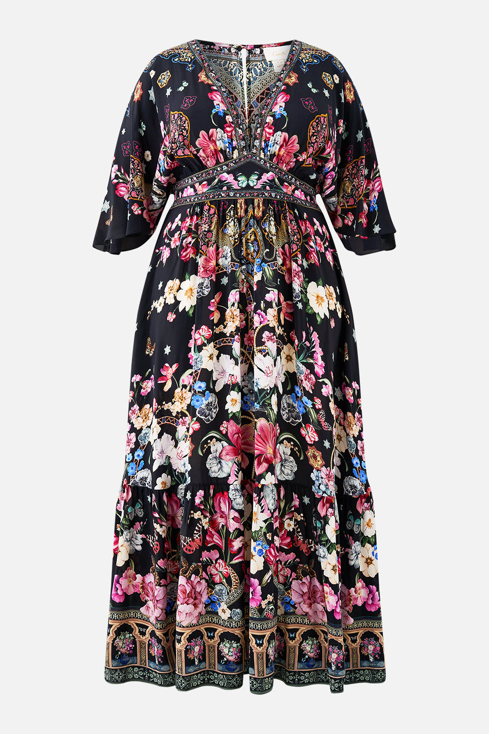 WAISTED DRESS WITH HEM RUFFLE MIDNIGHT IN MONSERRATE