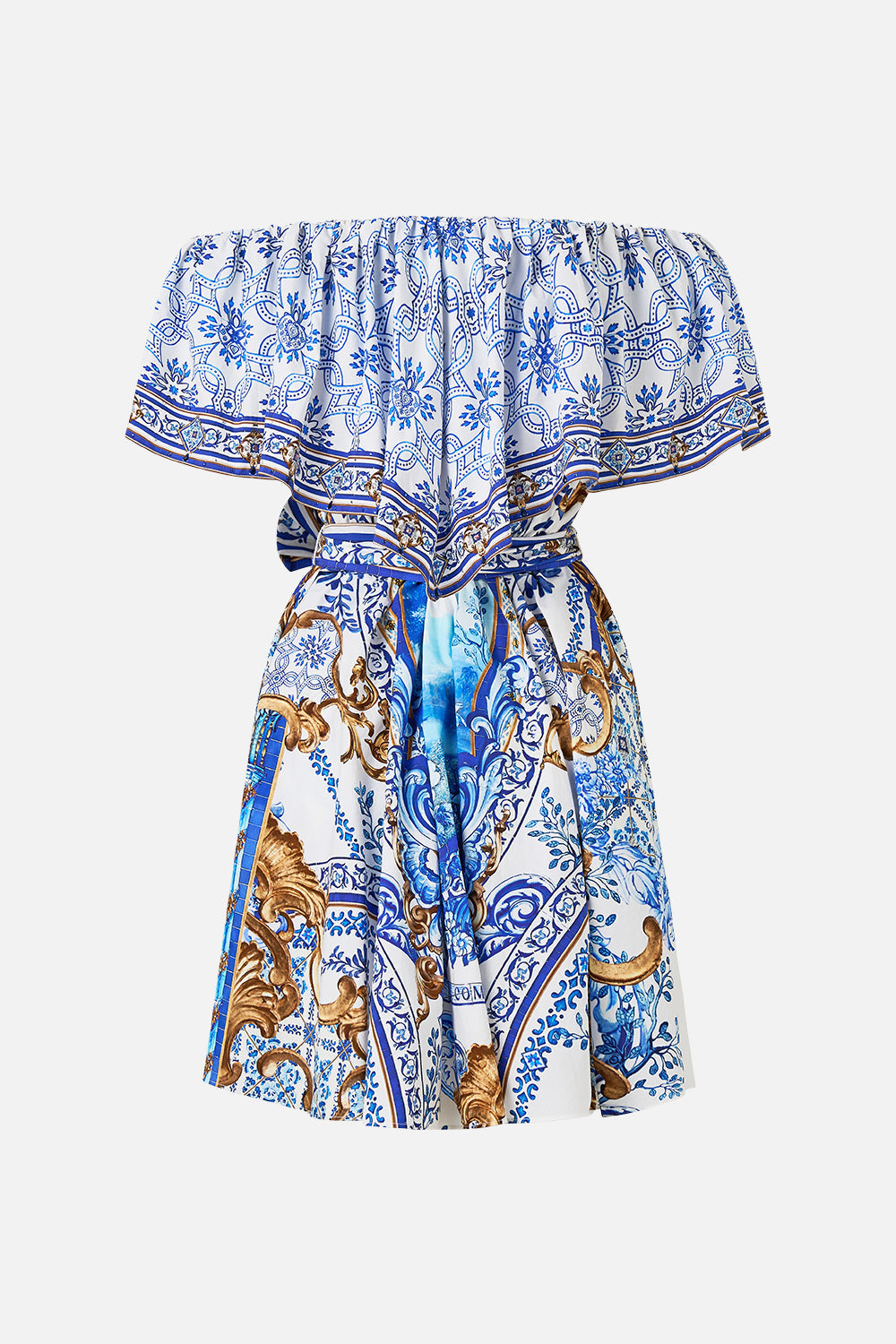 SHOULDER FRILL SHORT DRESS AZUL ADVENTURES