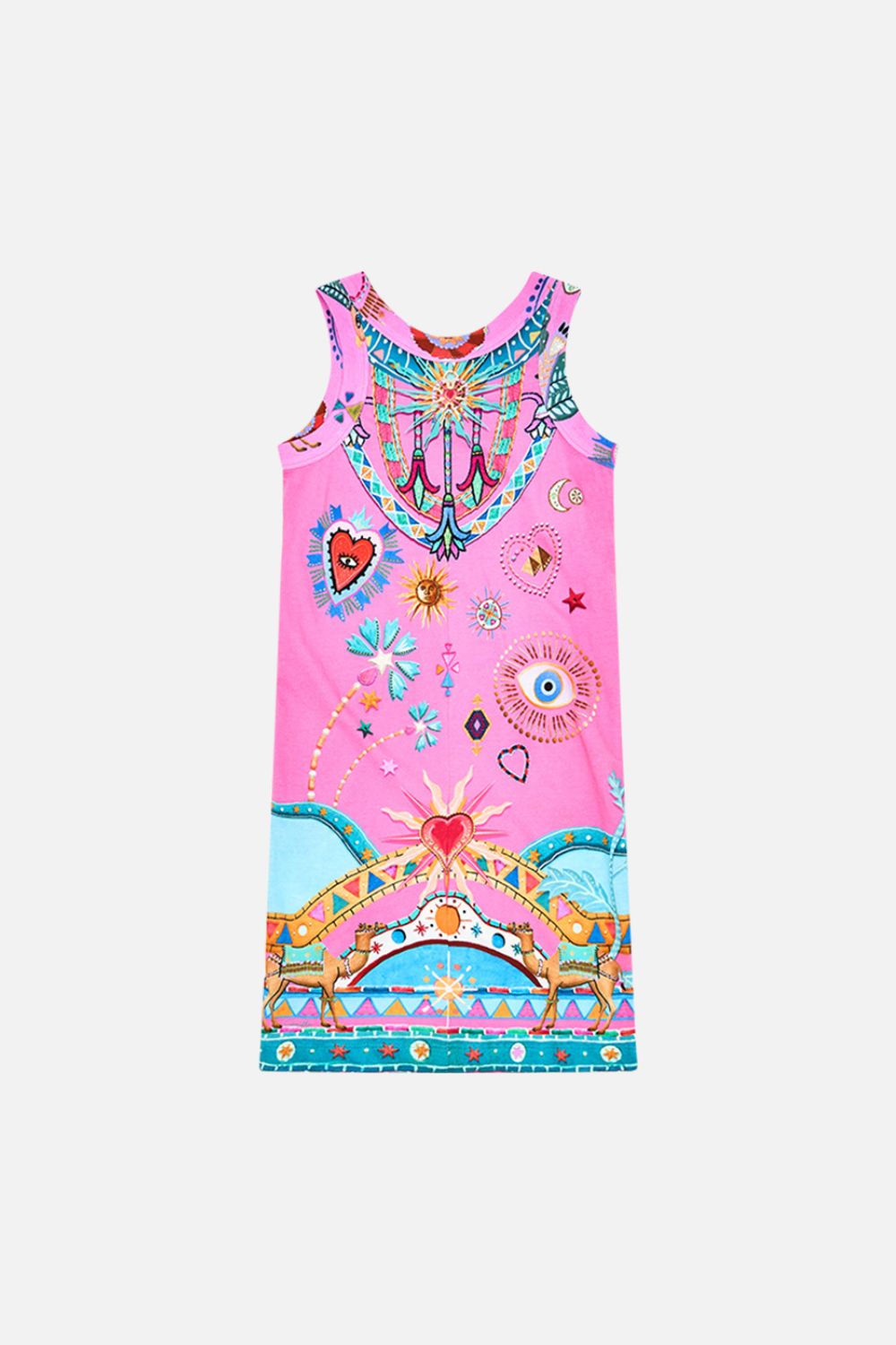 KIDS JERSEY TANK DRESS 12-14 RAINBOW ROADS