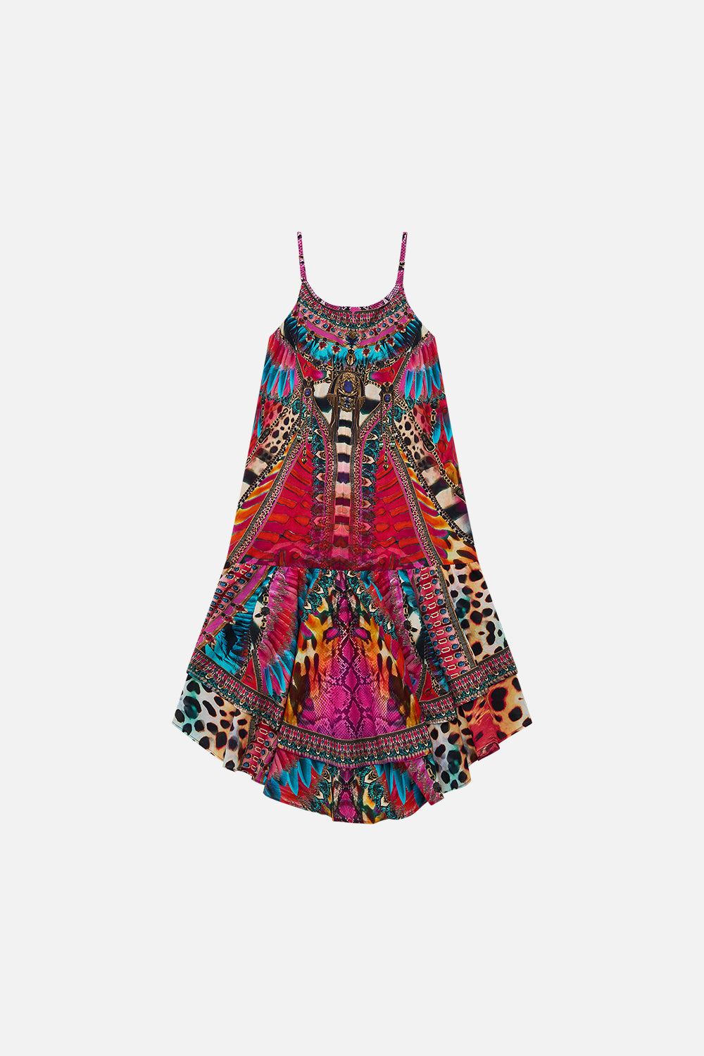 Milla by CAMILLA Tiered Hi-Lo Party Dress 12-14 in Sahara Supernatural print.