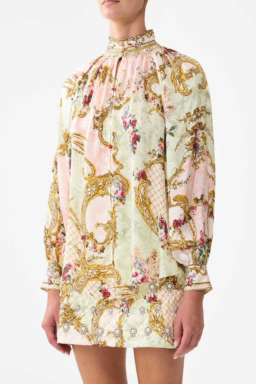 RAGLAN BUTTON UP SHIRT THE QUEENS QUARTERS