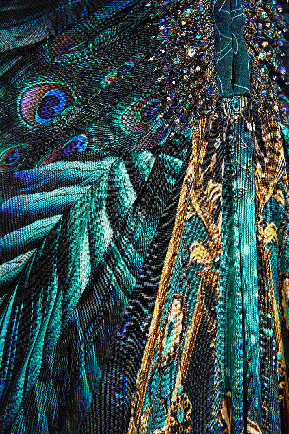 V NECK GATHERED JERSEY DRESS DEFY GRAVITY