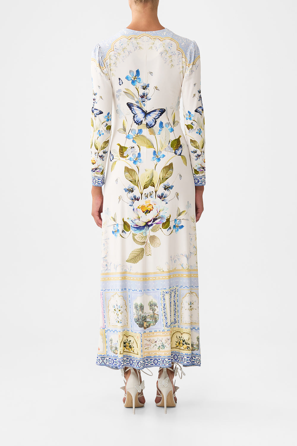 GATHERED JERSEY LONG DRESS BOTANICAL BALLADS