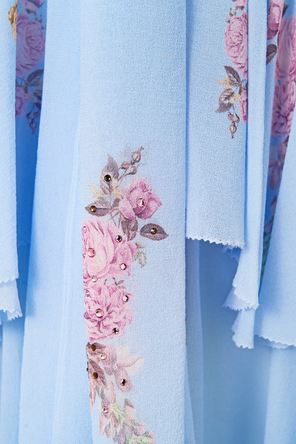 RUFFLE HIGH LOW DRESS WITH LONG SLEEVE TILED IN TIME