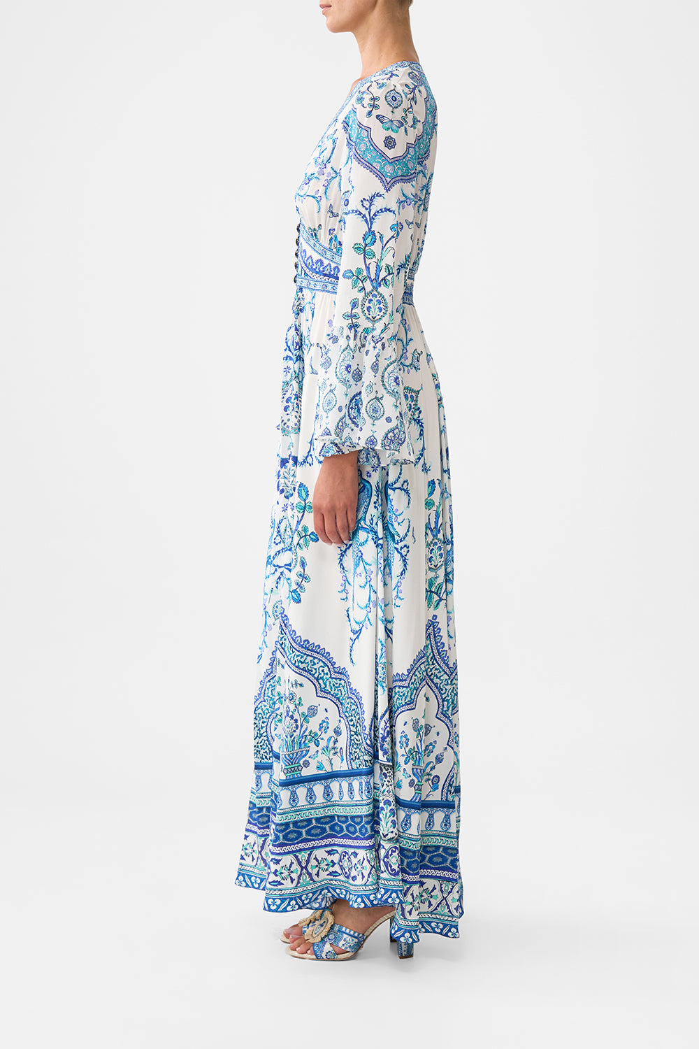 SHAPED WAISTBAND DRESS WITH RUFFLE SLEEVE ISNIK LULLABY