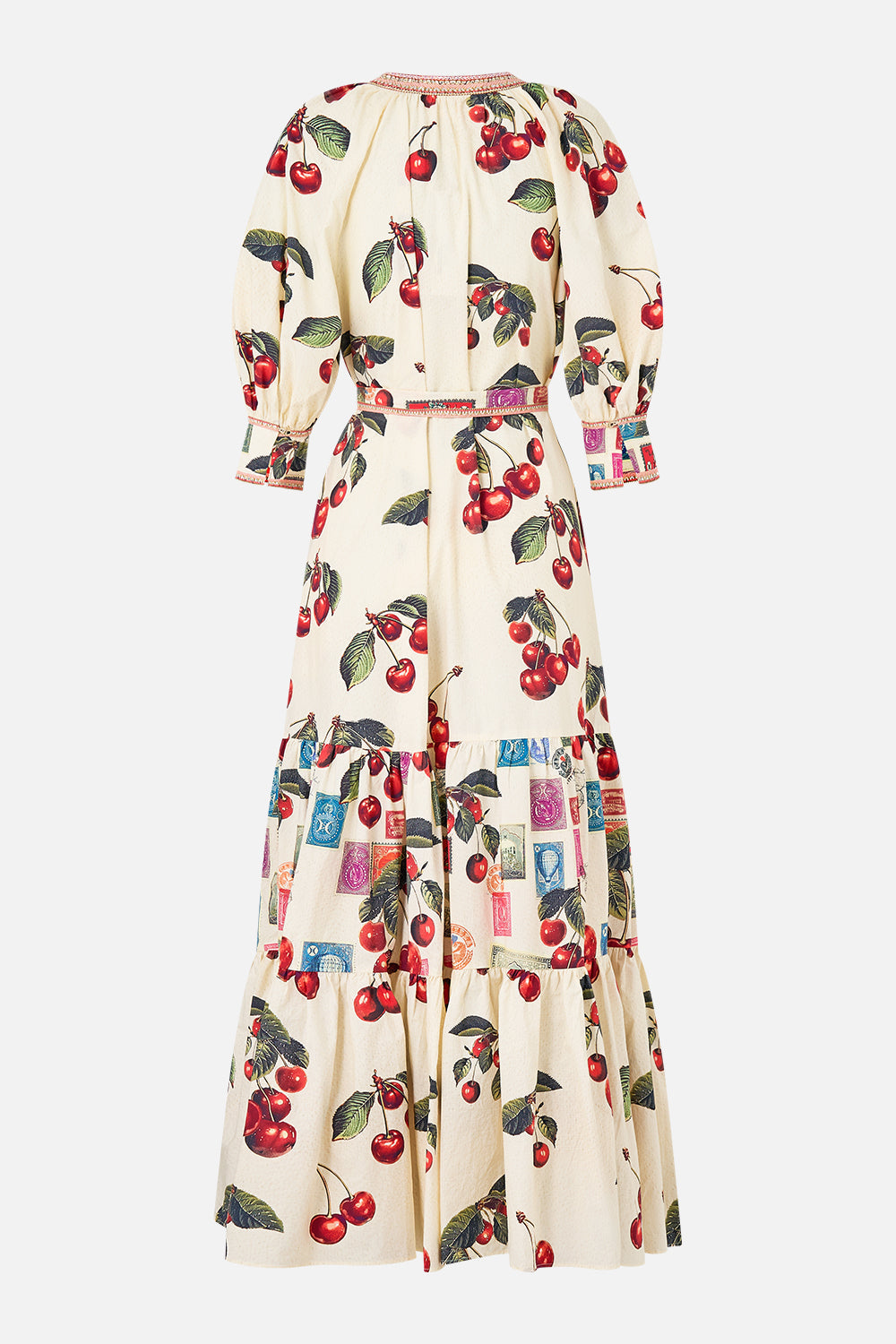 TIERED SHIRT DRESS WITH SHORT SLEEVE NOTES FROM THE ROAD