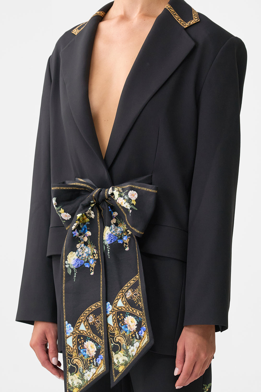 BOYFRIEND JACKET WITH BOW DETAIL OTTOMAN ELEGANCE