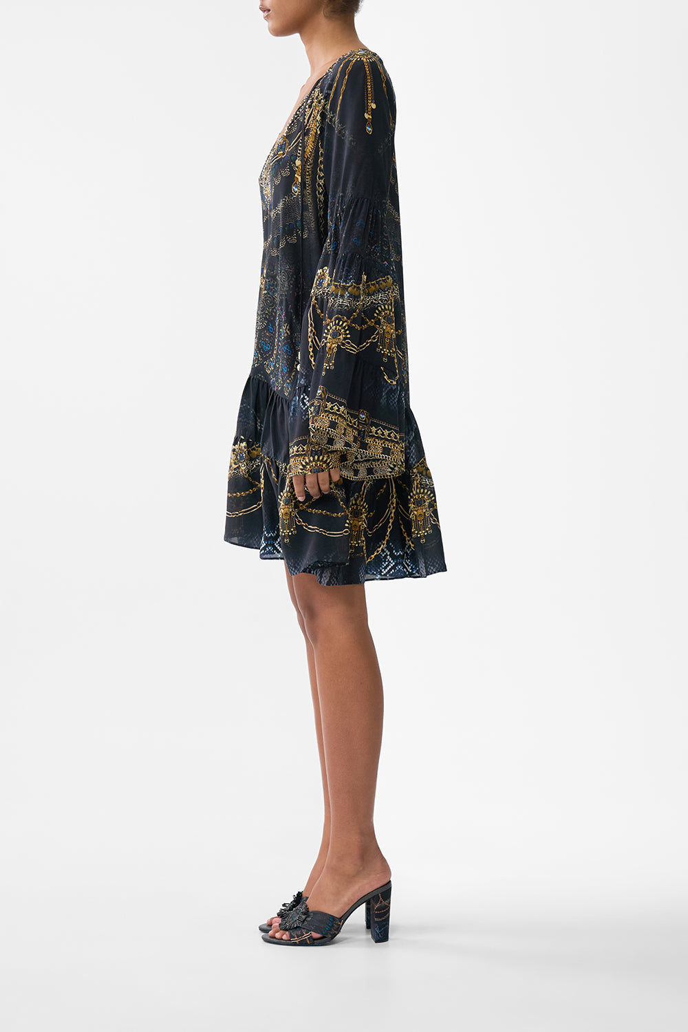 A-LINE GATHERED PANEL DRESS SONG OF THE SOLSTICE