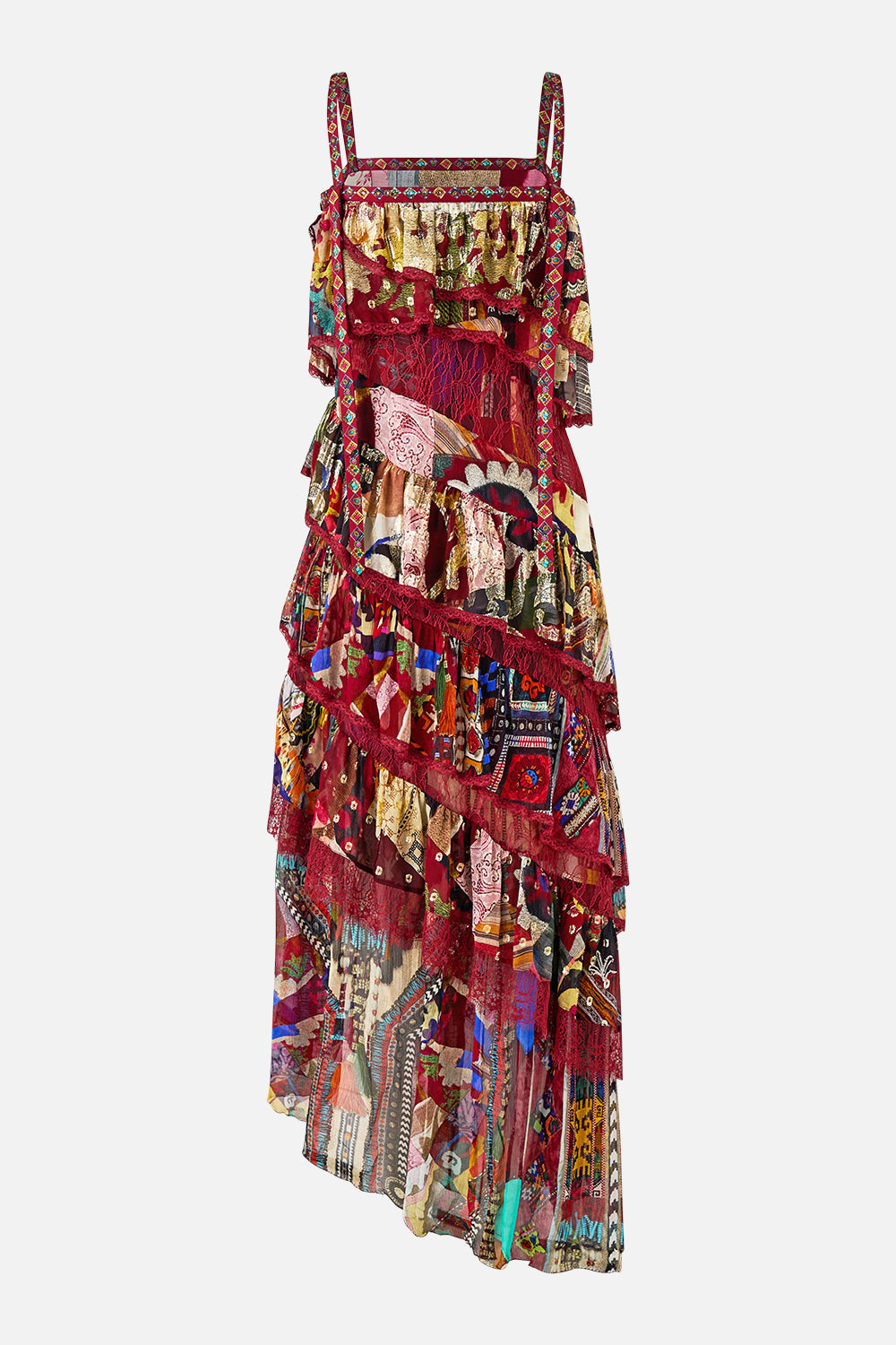 ASYMMETRIC SPLICED LACE DRESS PATCHWORK ALCHEMY