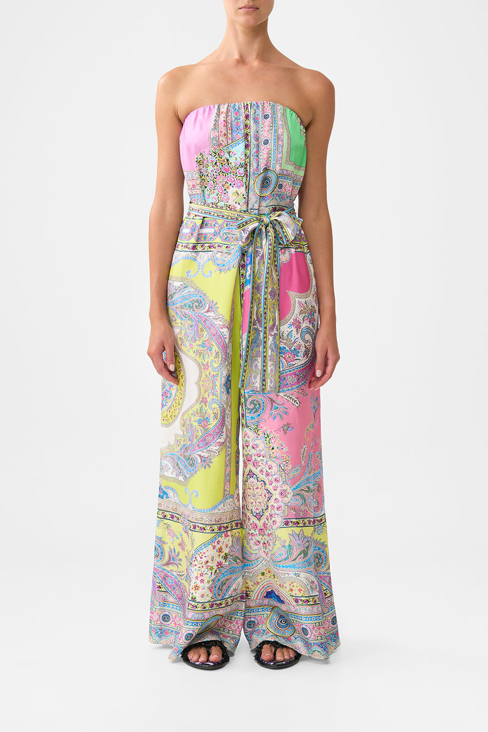 TIE WAIST STRAPLESS JUMPSUIT MAGIC CARPET RIDE