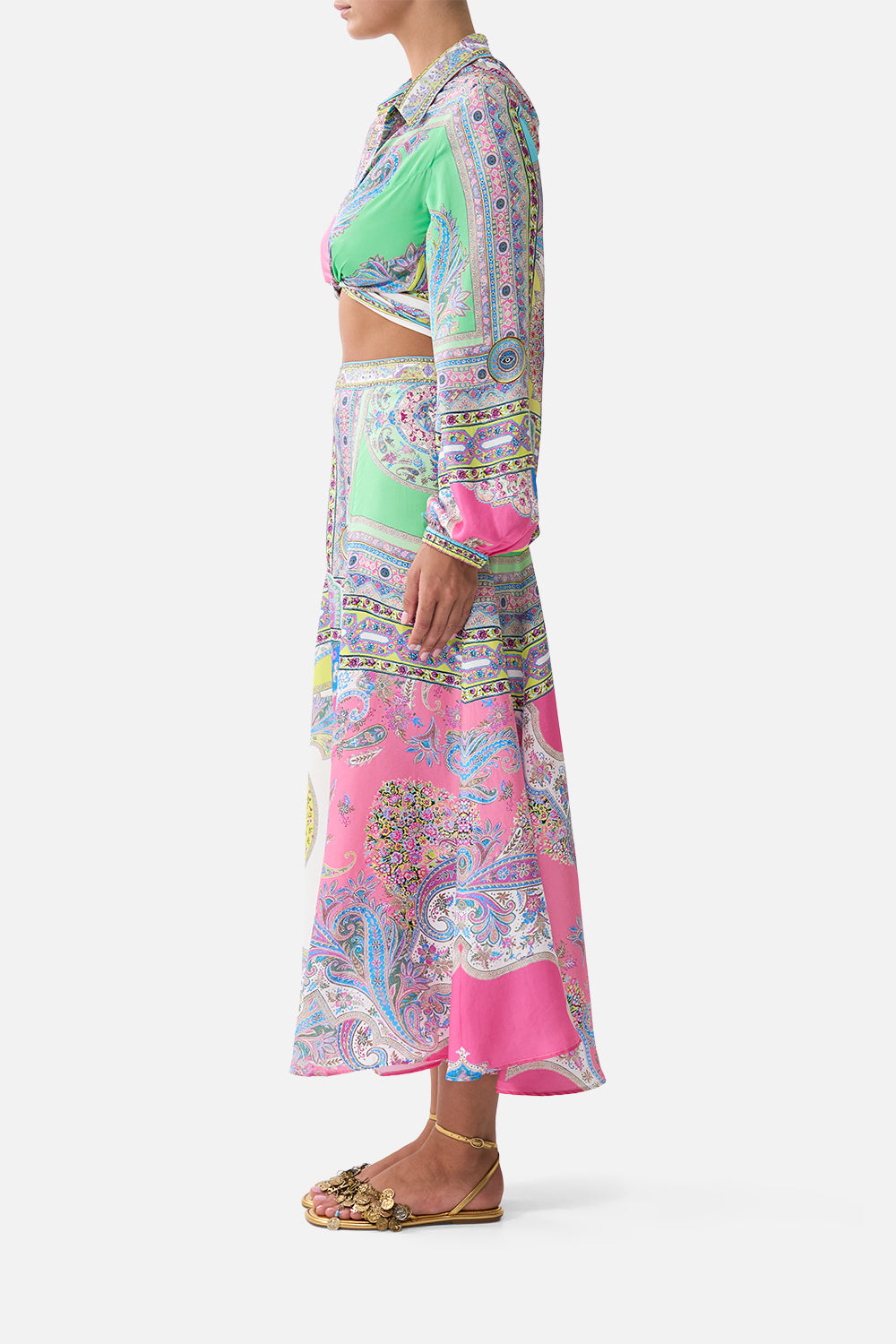 PANELLED FLARED LONG SKIRT MAGIC CARPET RIDE