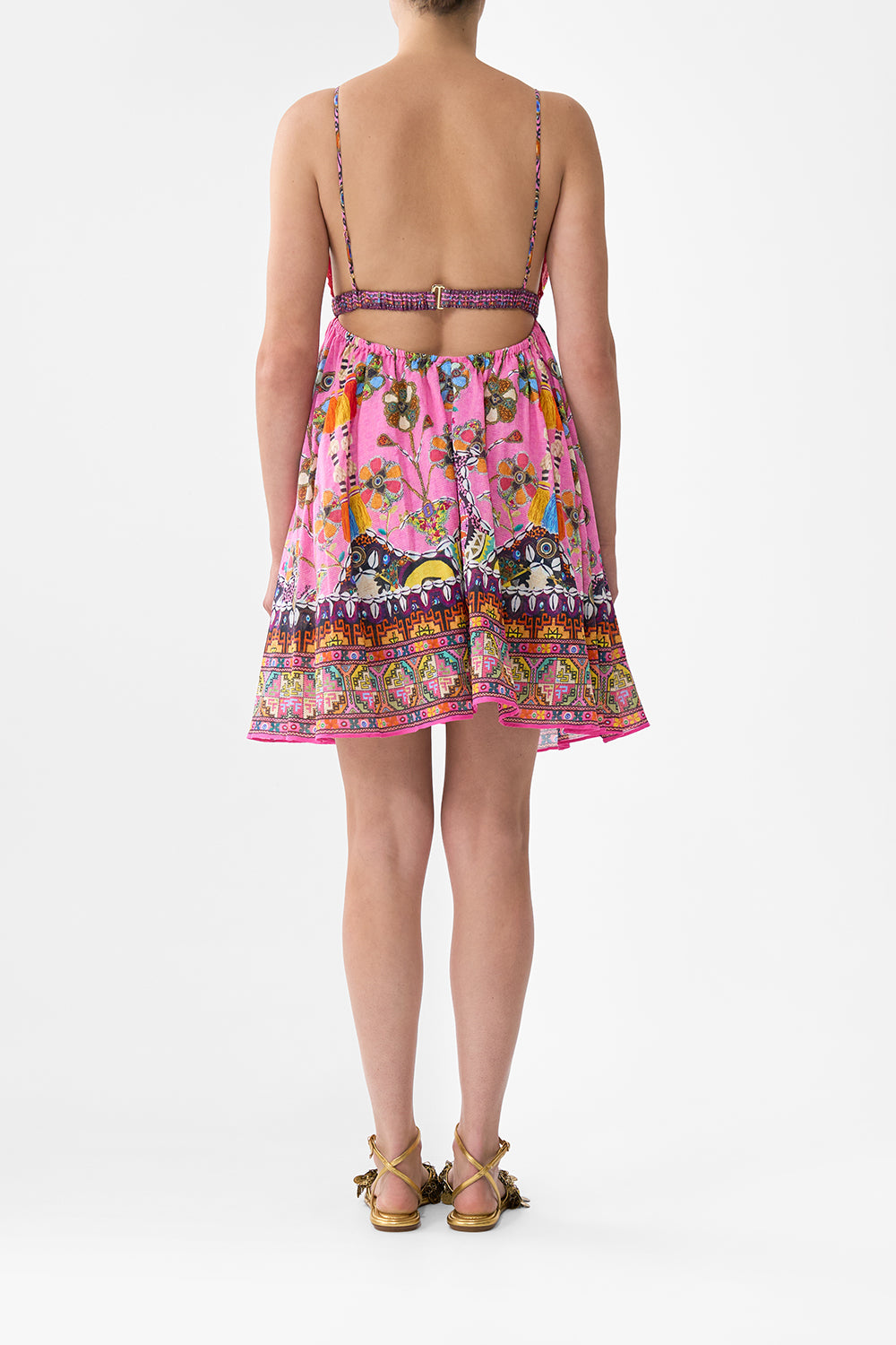 BRALETTE DETAIL SHORT DRESS PATCHWORK PANORAMA