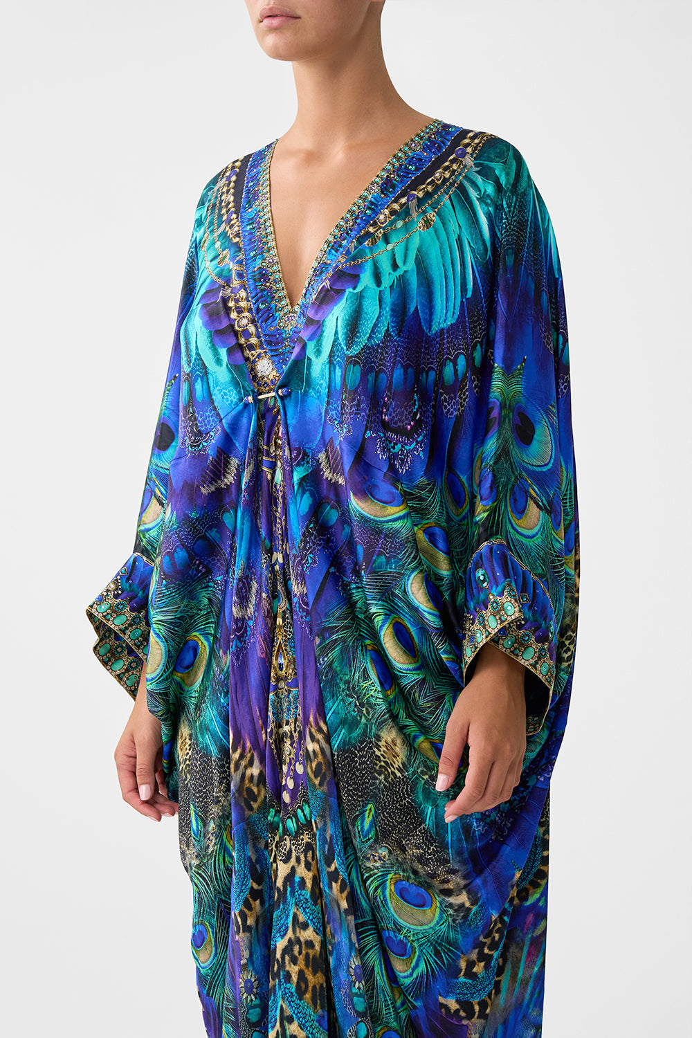 PIERCED V NECK KAFTAN COSMIC ZOOLOGY