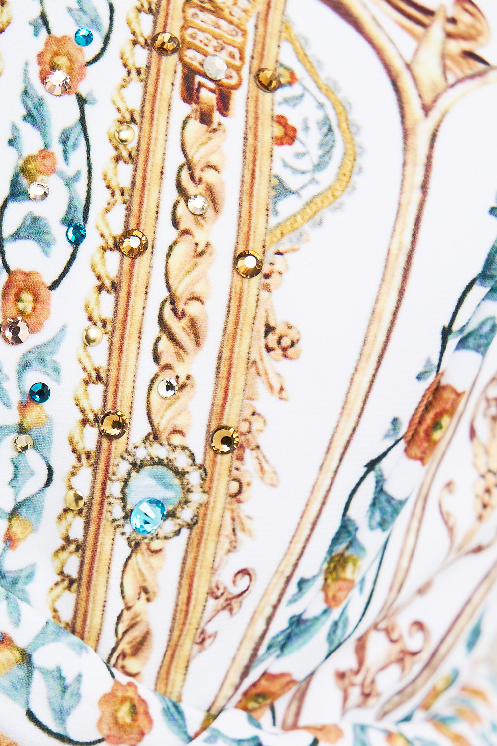 PLEATED HIGH TRIANGLE BIKINI TOP WITH FRONT TRIM OTTOMAN DYNASTY