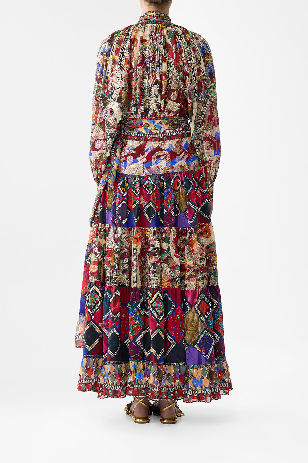 DETACHABLE PUSSY BOW RAGLAN BLOUSE PATCHWORK ALCHEMY