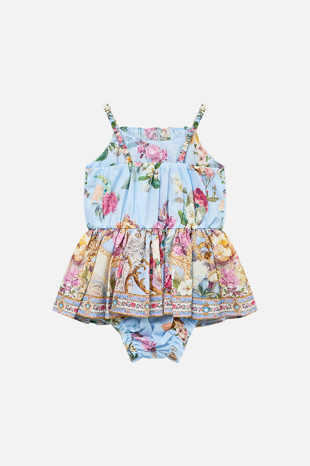 BABIES JUMP DRESS WITH FRILL NECK TILED IN TIME