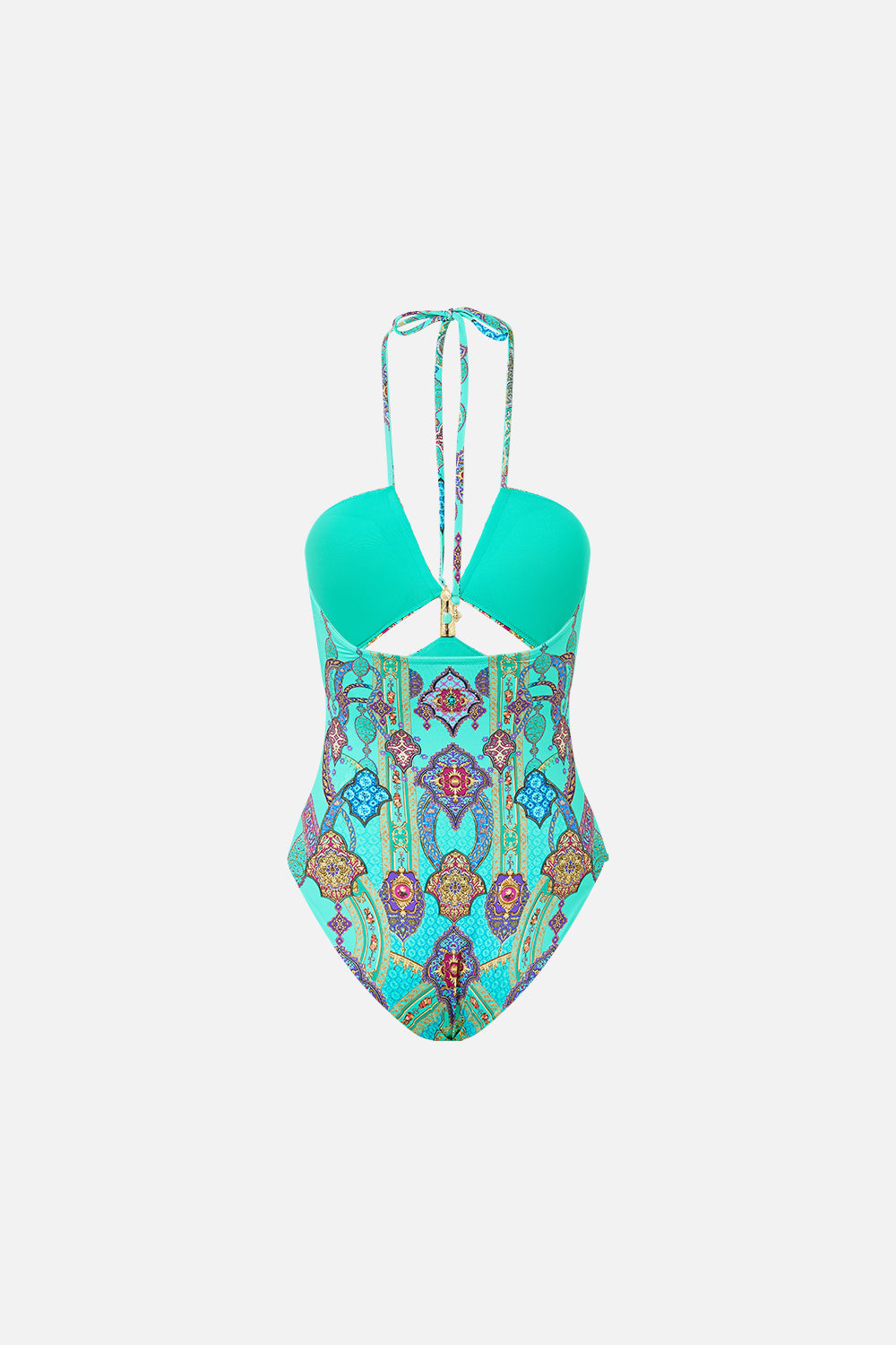 CUT OUT HALTER ONE PIECE WITH FRONT TRIM THE CONCUBINES CORRIDOR