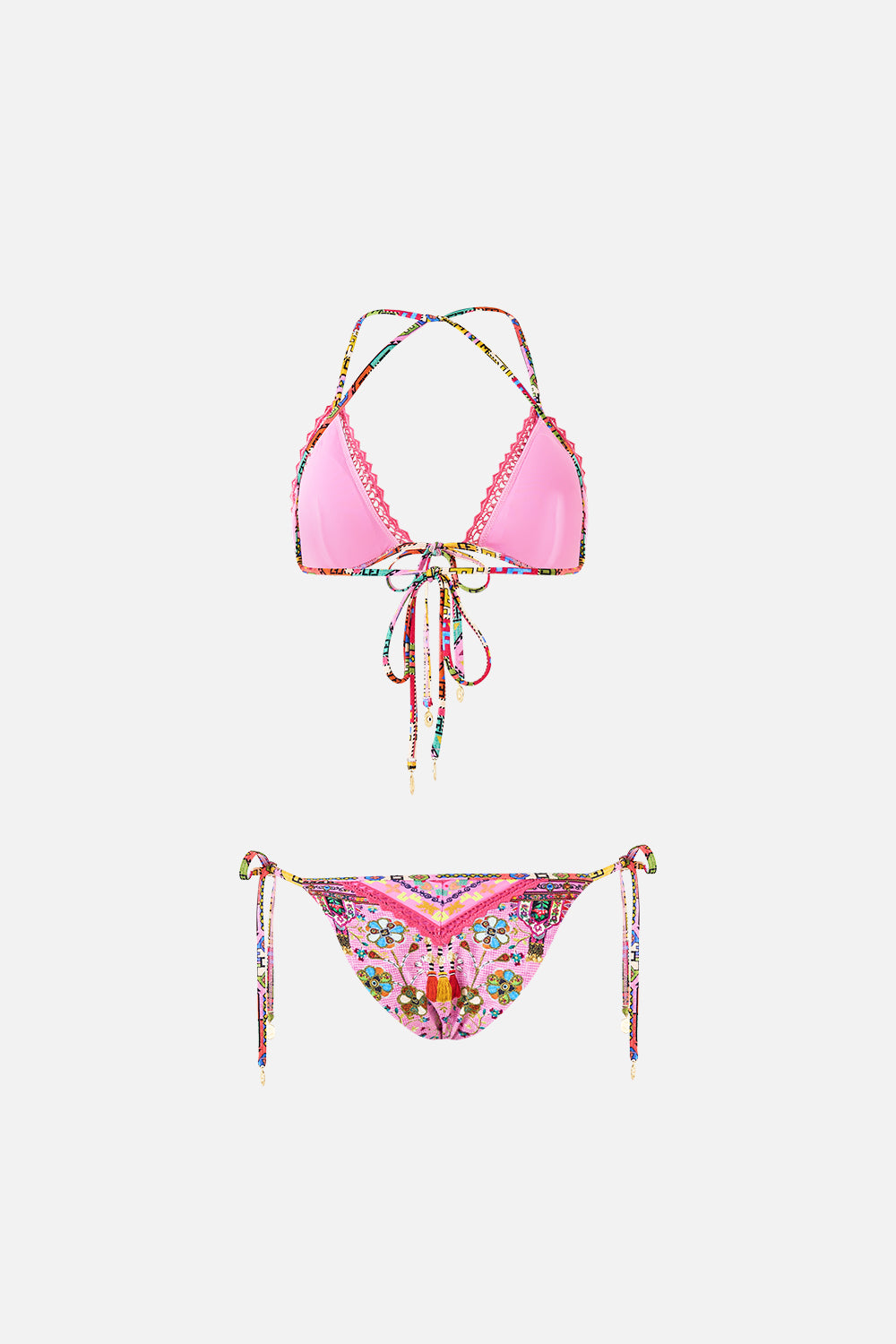 EMBROIDERED TRI BIKINI PATCHWORK PANORAMA