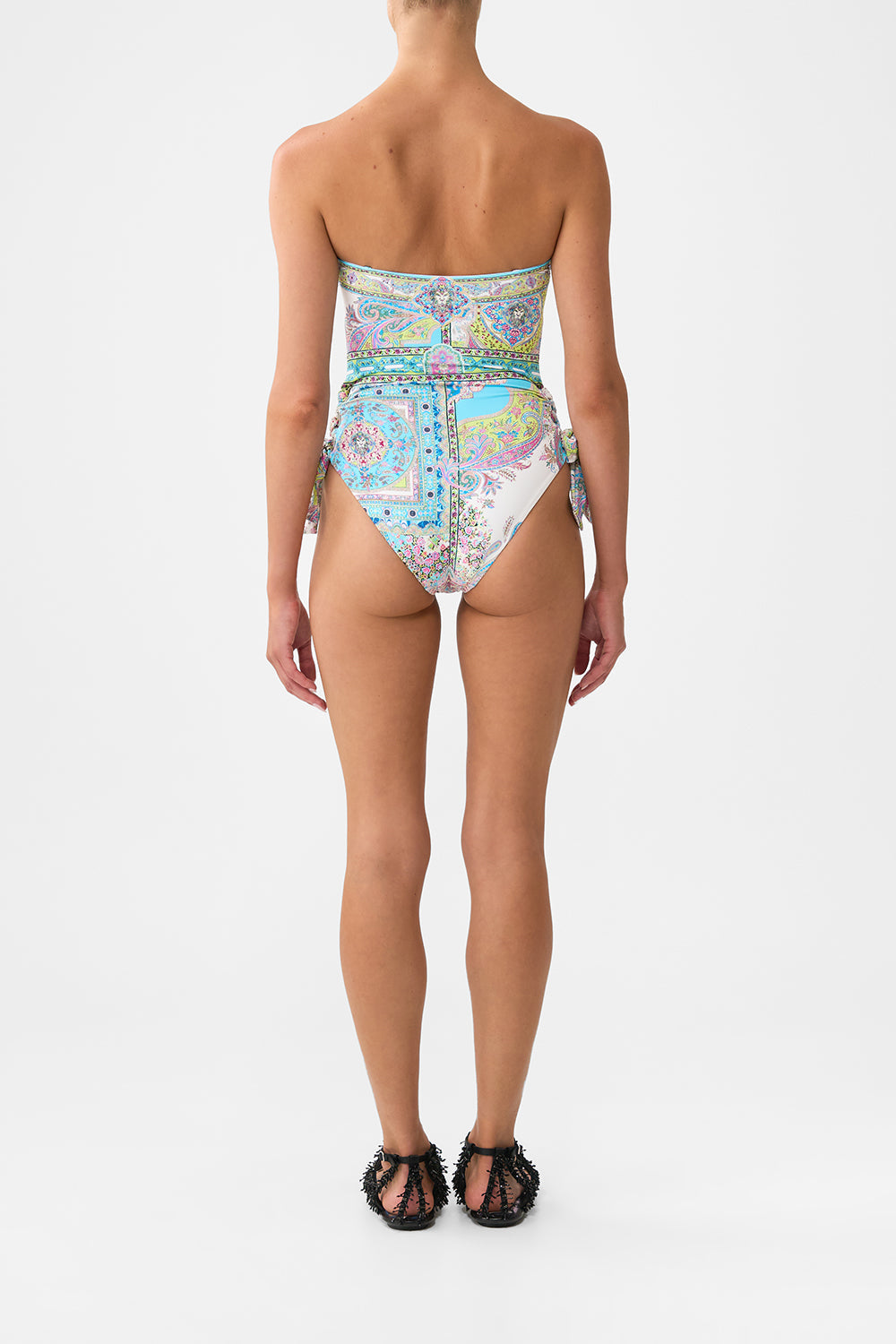 BANDEAU ONE PIECE WITH EYELET TIE SIDES MAGIC CARPET RIDE