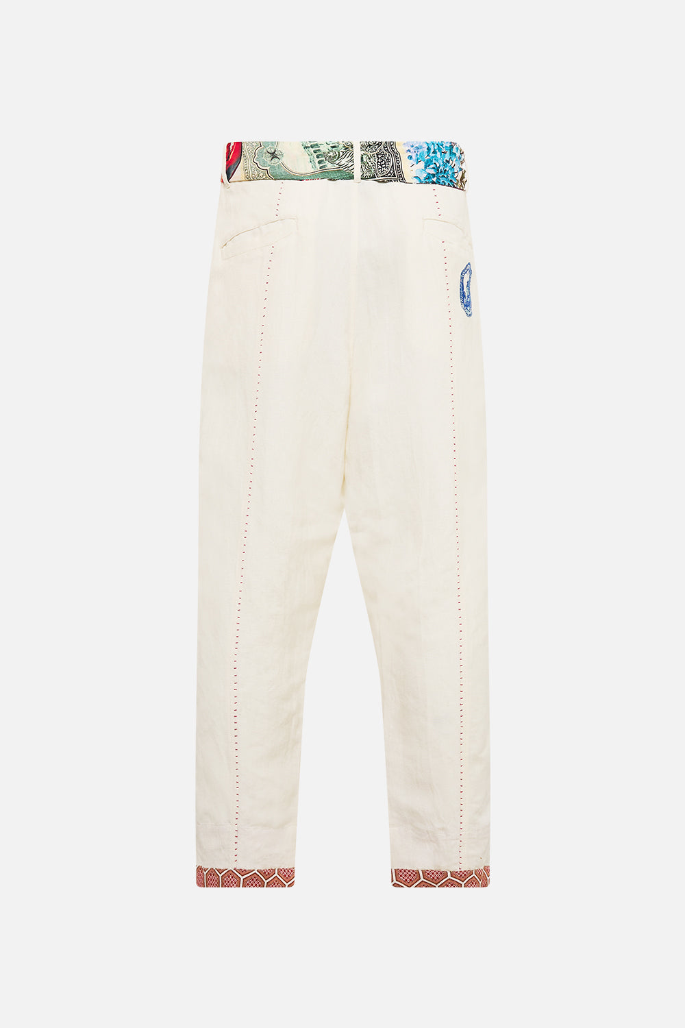 RELAXED PANELLED PANT WITH SILK BELT NOTES FROM THE ROAD