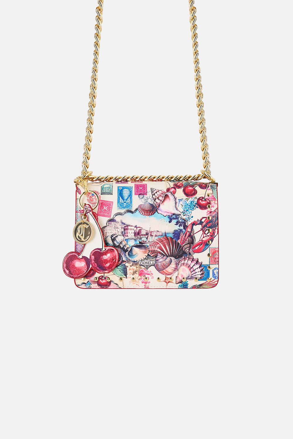 CROSSBODY BOX BAG WITH CHAIN AND KEYRING NOTES FROM THE ROAD