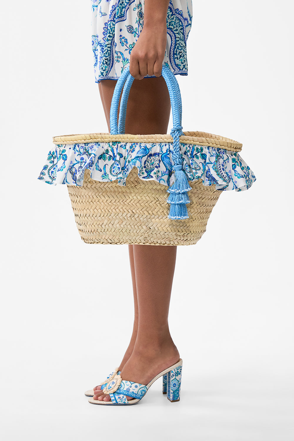 RAFFIA TOTE WITH FRILL EDGE ISNIK LULLABY