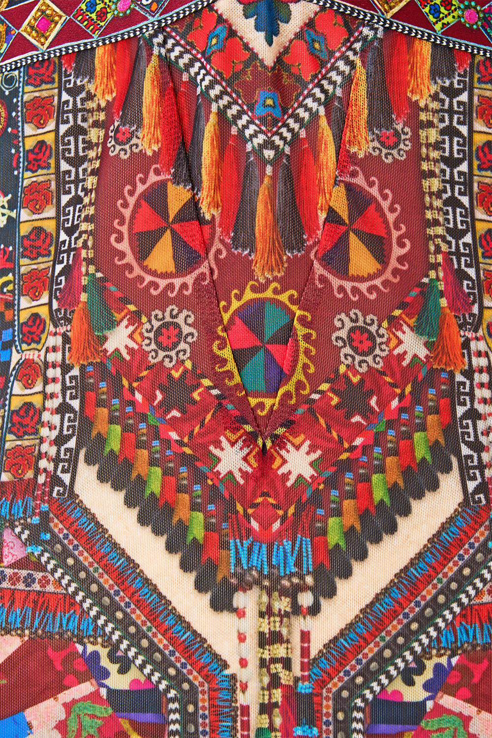 CHAIN DETAIL TRI BODYSUIT WITH MESH INSERTS PATCHWORK ALCHEMY