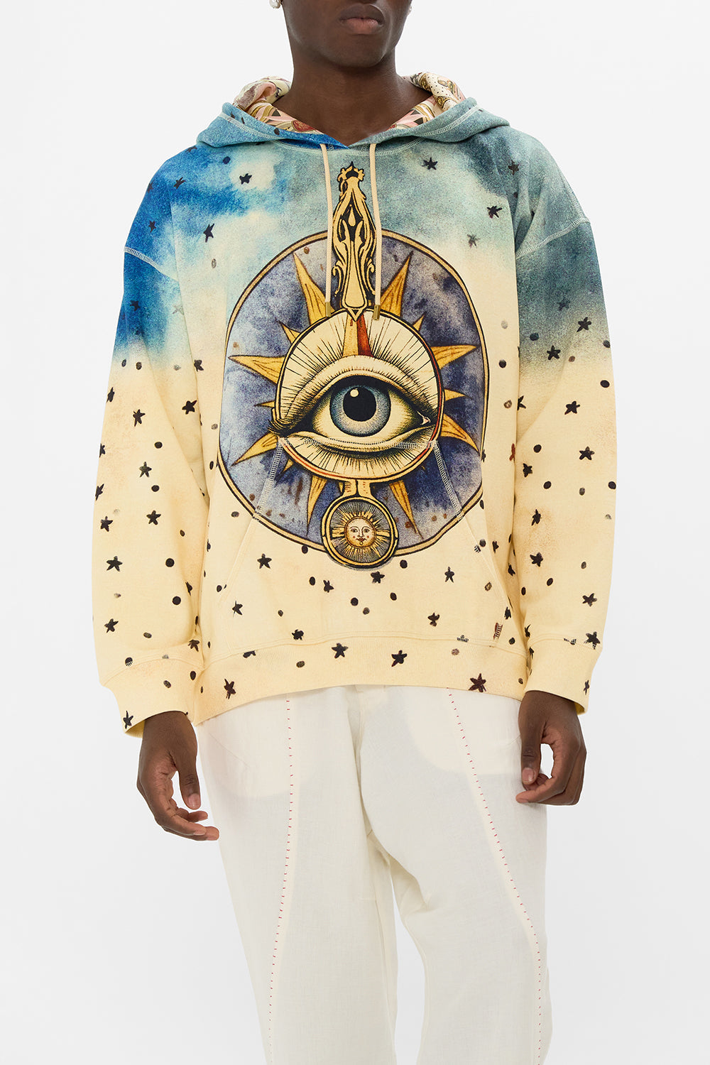 RELAXED FIT OVERSIZED HOODIE W KANGA POCKET HOUSE OF HOROSCOPES