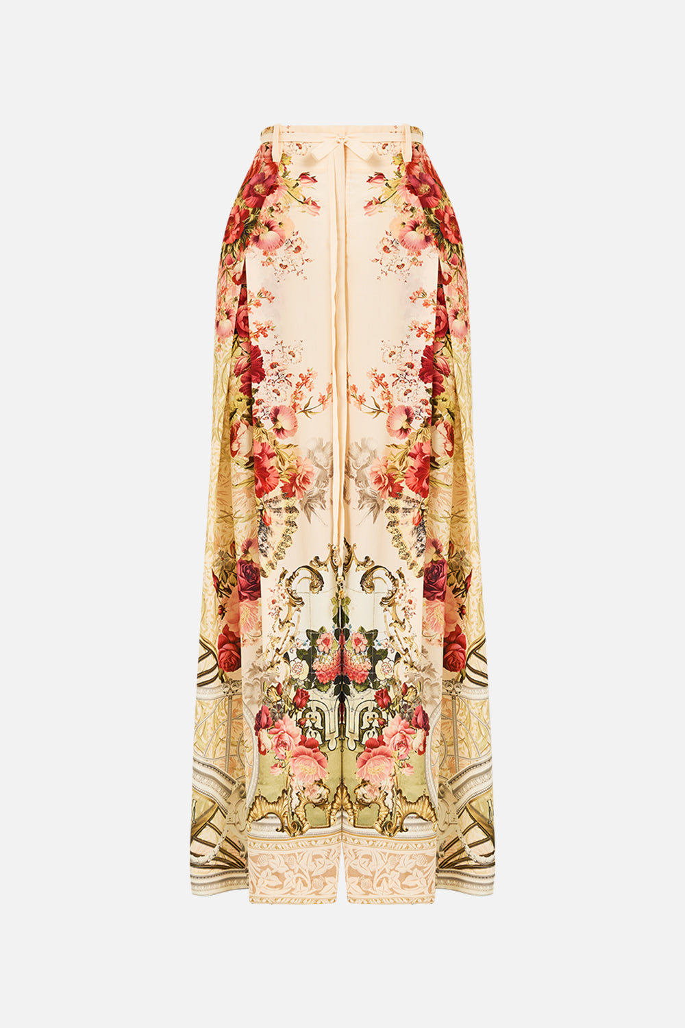 The CAMILLA Soft Wide Leg Pant With Tie Detail in our Meet Me At The Majestic print.