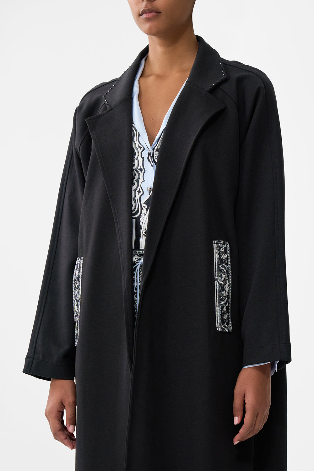 The CAMILLA Sweat-Trench Coat in our Perfumed In Porto print.